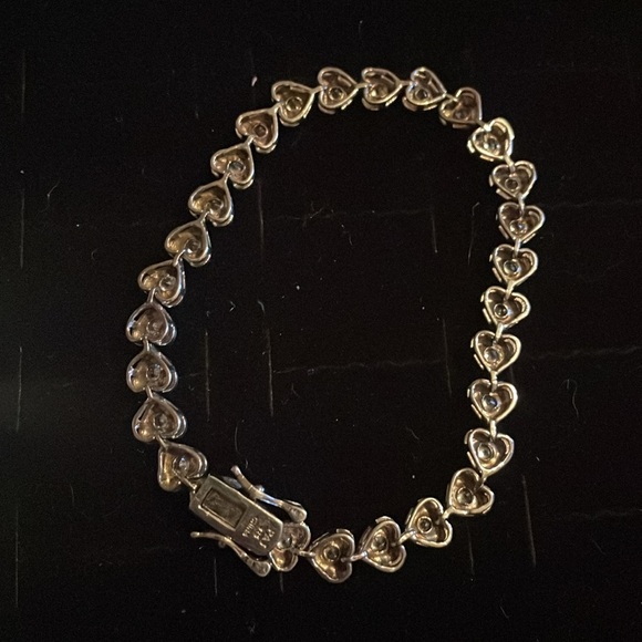 925 heart bracelet with crystals - Picture 3 of 4